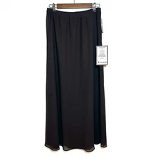 MSK Women's Size L Maxi Skirt Black Chiffon Overlay Lined Holiday Event NWT