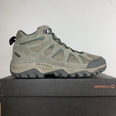 Merrell Oakcreek Mid Waterproof Hiking Boots Boulder Grey J035921 Men's Size 14