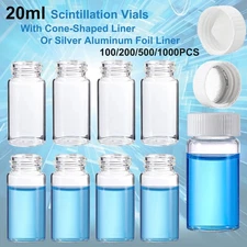 20ml Scintillation Vial Liquid Sample Vials Clear Glass Vials Cone Liner 1000pcs
