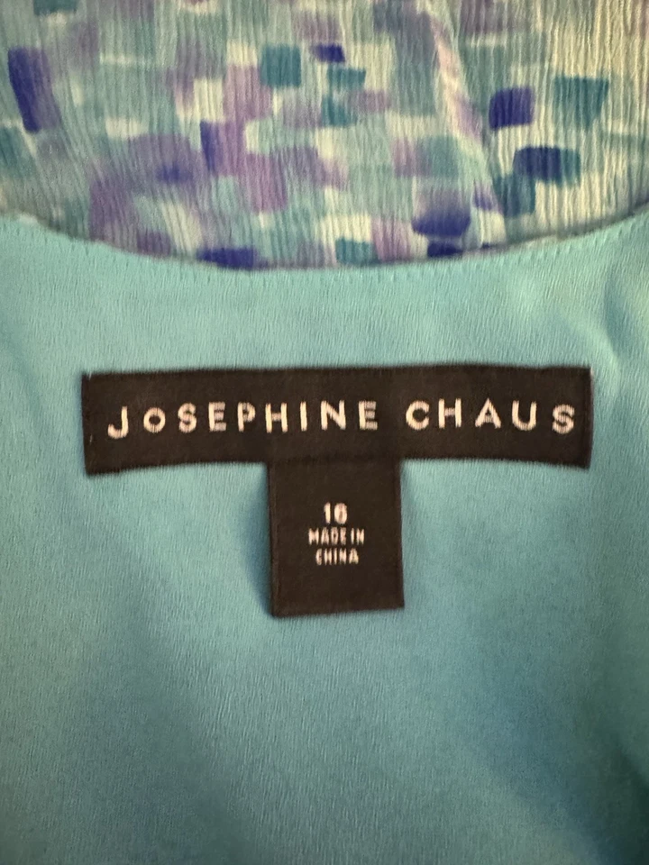 Top Josephine Chaus Talla 16 Multicolor con Estampado Geométrico 100% Seda Sin Mangas Foto 3 de 4