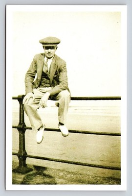 Vintage Style 1920s Seaside Man Photo Postcard - IRIS Publishing 1991