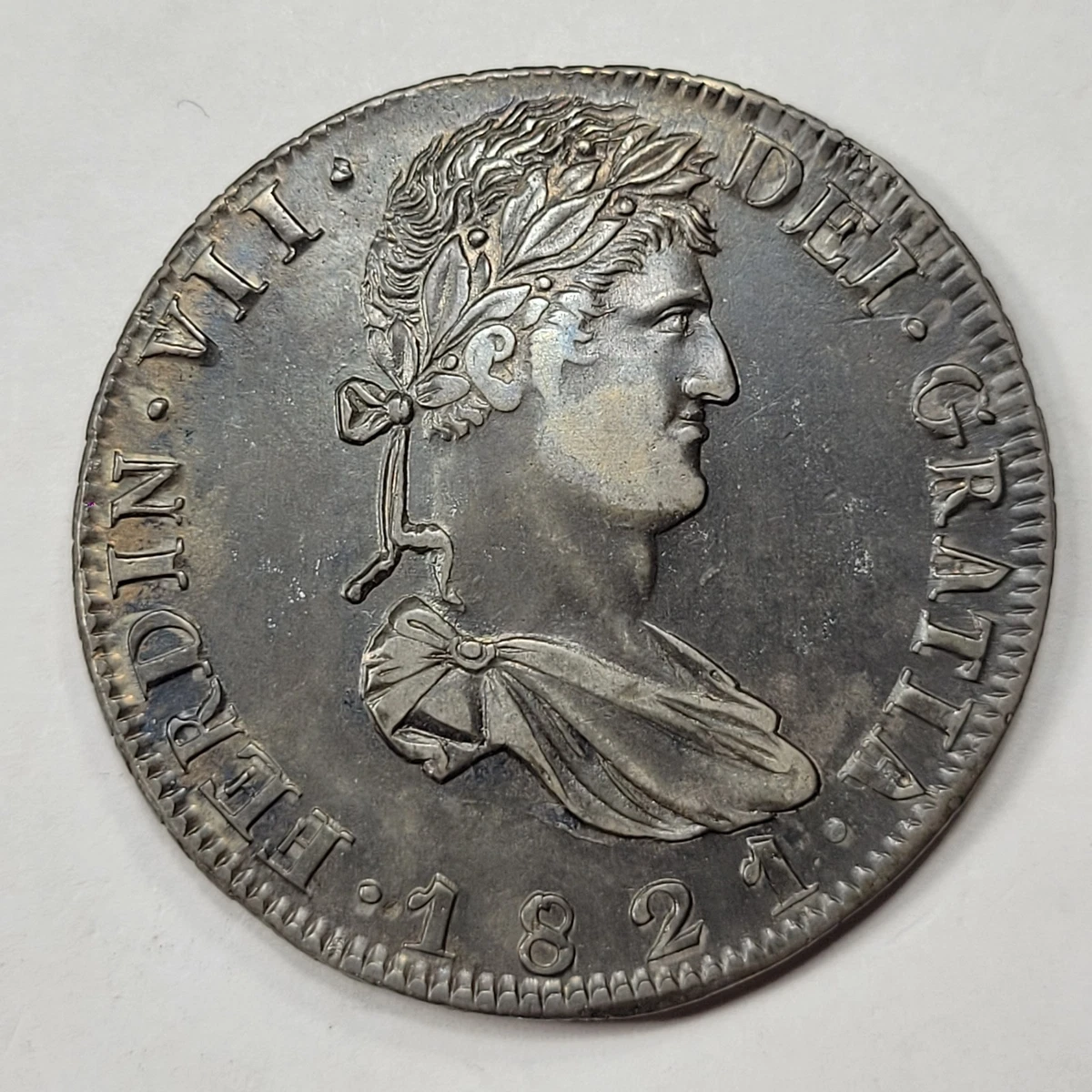 8 Reales Silver 1821 Year Colonial Mexico Coins (Pre - 1821) for