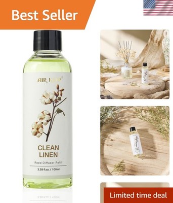 Airkeep Reed Diffuser Oil Refill - Clean Linen - 3.38oz for Fresh Home Fragrance
