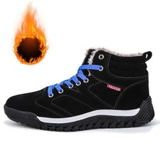 Men's Winter Boots Warm Fur Snow Waterproof Hiking Outdoor Work Shoes US
