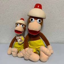 Ape Escape Small Monkey Toy Doll Plush Fabric Brown yellow Set of 2  Authentic