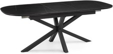 Image of Extending Sintered Stone Dining Table Black Modern Heatproof Scratchproof