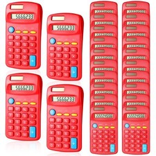 24 Pieces Basic Calculators for Students Small Pocket Size 8 Digit Display Mi...