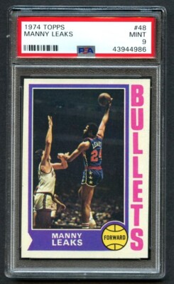 1974 Topps Basketball MANNY LEAKS #48 PSA 9 MINT Capitol Bullets | eBay