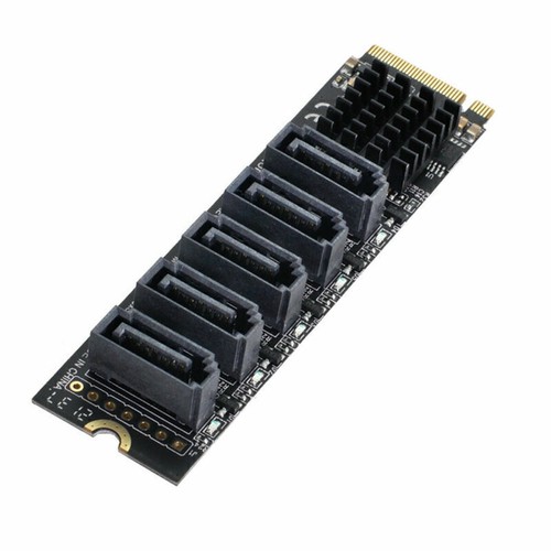 NFHK NGFF NVME M-Key PCI Express to SATA 3.0 6Gbps 5 Ports Adapter Converter - Bild 1 von 6