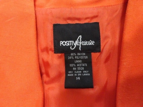 Ladies Coral Faux Wrap Fully Lined Positive Attitude Dress - SZ 14 - Picture 8 of 8