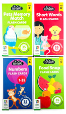 jr. Explorers Flash Cards - Numbers/Pets Memory/Short Words/Food - NEW LOT of 4