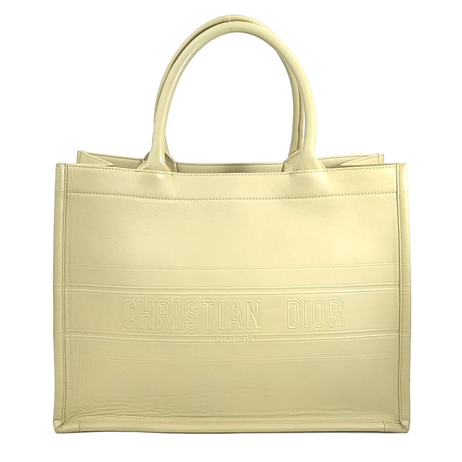 Authentique sac à main fourre tout Christian Dior Book Tote Medium cuir beige   e59211