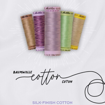 Mettler Silk Finish Baumwolle 50 Fäden Multi Nähmaschine Sticken Basteln 100M