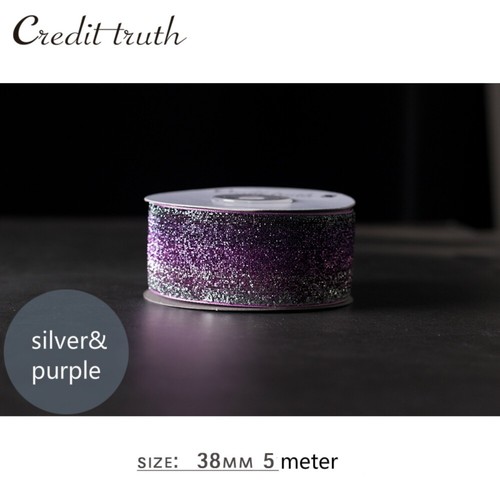 5M Glitter Sequin Velvet Ribbon Trim Webbing Bouquet Gift Decor Bowknot Craft - Picture 20 of 23
