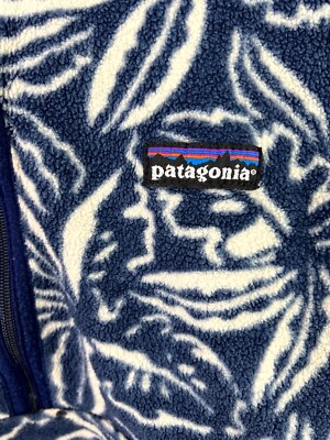 Vintage 1990s Patagonia Fleece 1/4 Zip Jacket Blue White Rare