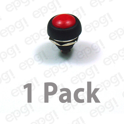SPST (N/O) MOMENTARY ON RED PUSH BUTTON SWITCH 3AMPS @ 125VAC #PBS10-1PK