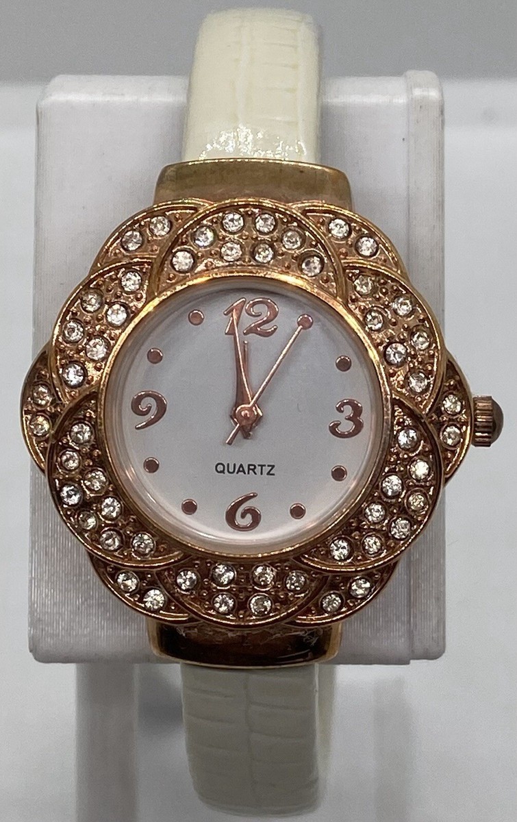 New GENEVA Ladies Watch Fresh Battery Hinge Ivory Cuff  display picture 3