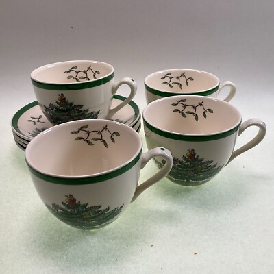 Copeland Spode Gloucester Blue Footed Teacups - Set of 4