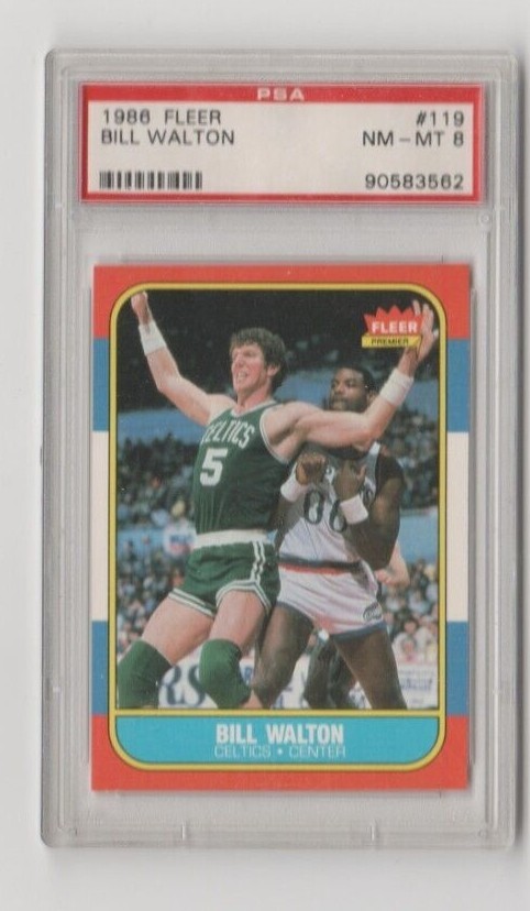 1986 Fleer Basketball #119 Bill Walton PSA 8 NM-MT