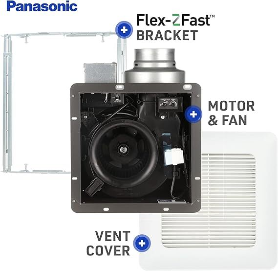 Panasonic FV-0511VQ1 WhisperCeiling DC Bathroom Exhaust Fan with Speed ...