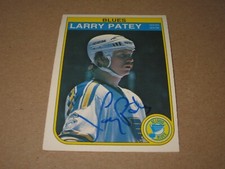 LARRY PATEY SIGNED AUTOGRAPHED 1982 OPC O-PEE-CHEE HOCKEY CARD # 308