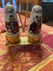 Vintage Matador Salt & Pepper Shakers With Holder — photo 1
