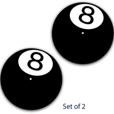 Set of 2 DJ 8 Ball #1 Slipmat Turntable 12" Scratch Pad Slip Mat DJ x2
