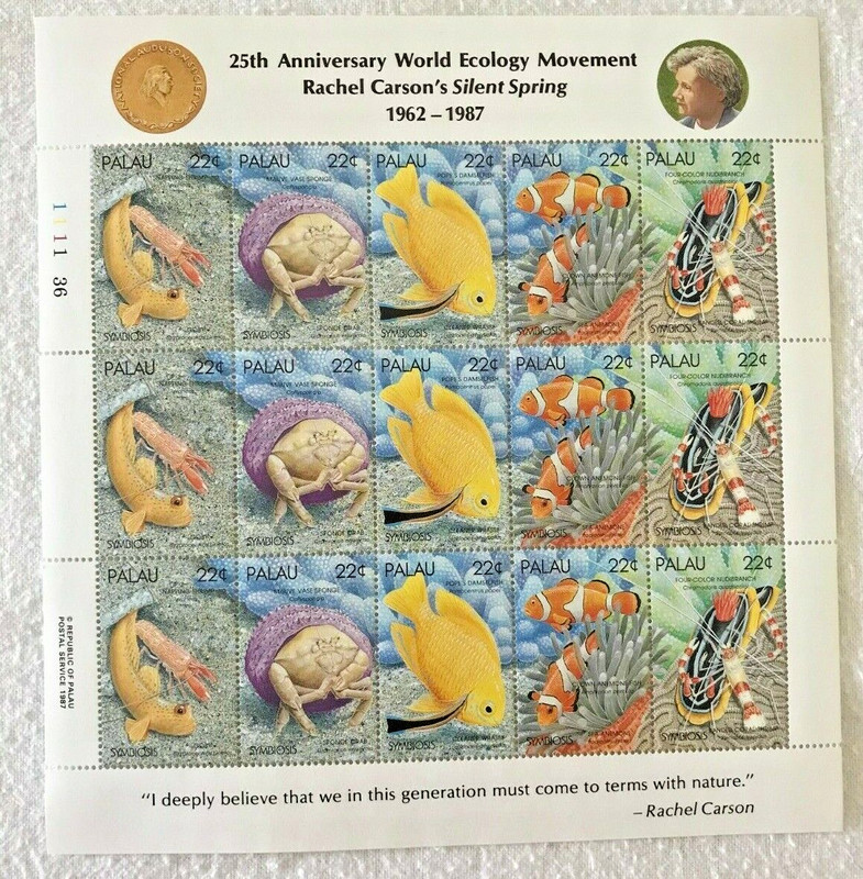 SCOTT #178-182 PALAU SILENT SPRING SYMBIOTIC MARINE SPECIES MINIATURE SHEET MNH