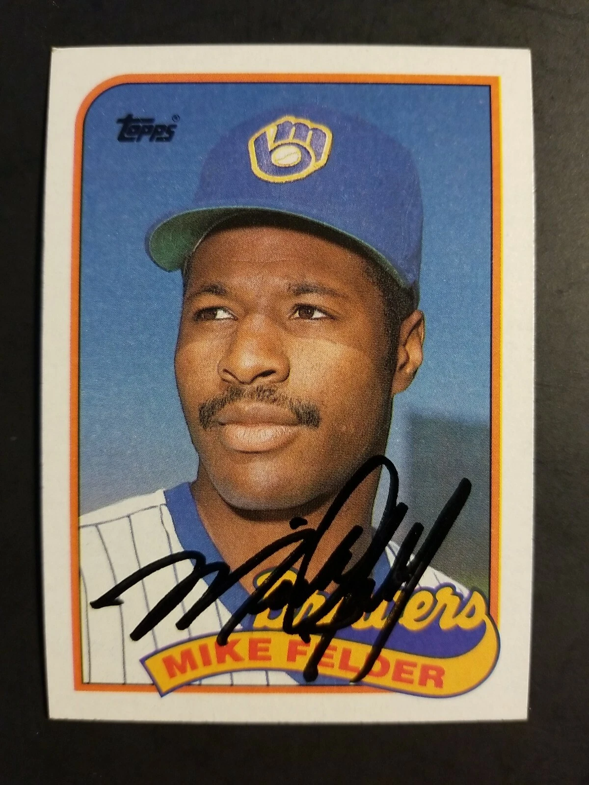 Mike Felder Milwaukee Brewers 1989 Topps #263 Autographed Baseball Card