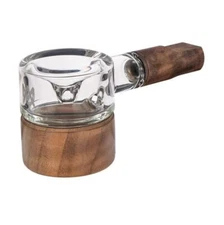 MJ Arsenal Alpine Series GRANBY Handpipe Borosilicate Glass w Wood Hand Pipe