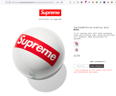 🎳Supreme Storm Bowling Ball 12lb Size Large + Skittles + Stickers🎳 Sold  Out