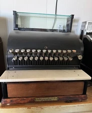 Antique National Cash Register 720 Metal and Wood Vintage