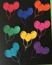 Balloons die cut embellishments 6 Pcs Choose color 3-1/2" x 2-3/4"