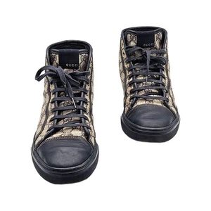 Baskets montantes homme Gucci bleu marine logo GG 295383