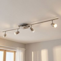 Deckenstrahler Spotleiste Deckenlampe Schwenkbar Wohnzimmerlampe Silber L 110 Cm