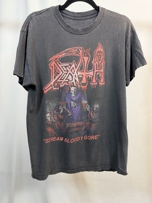 vintage Death Scream Bloody Gore Shirt Large Faded Thrashed 