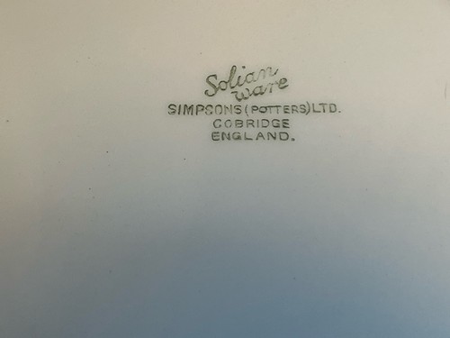 So Liam Ware Simpson’s (Potters) Ltd Confide England White Round Serving Platter - Picture 5 of 5
