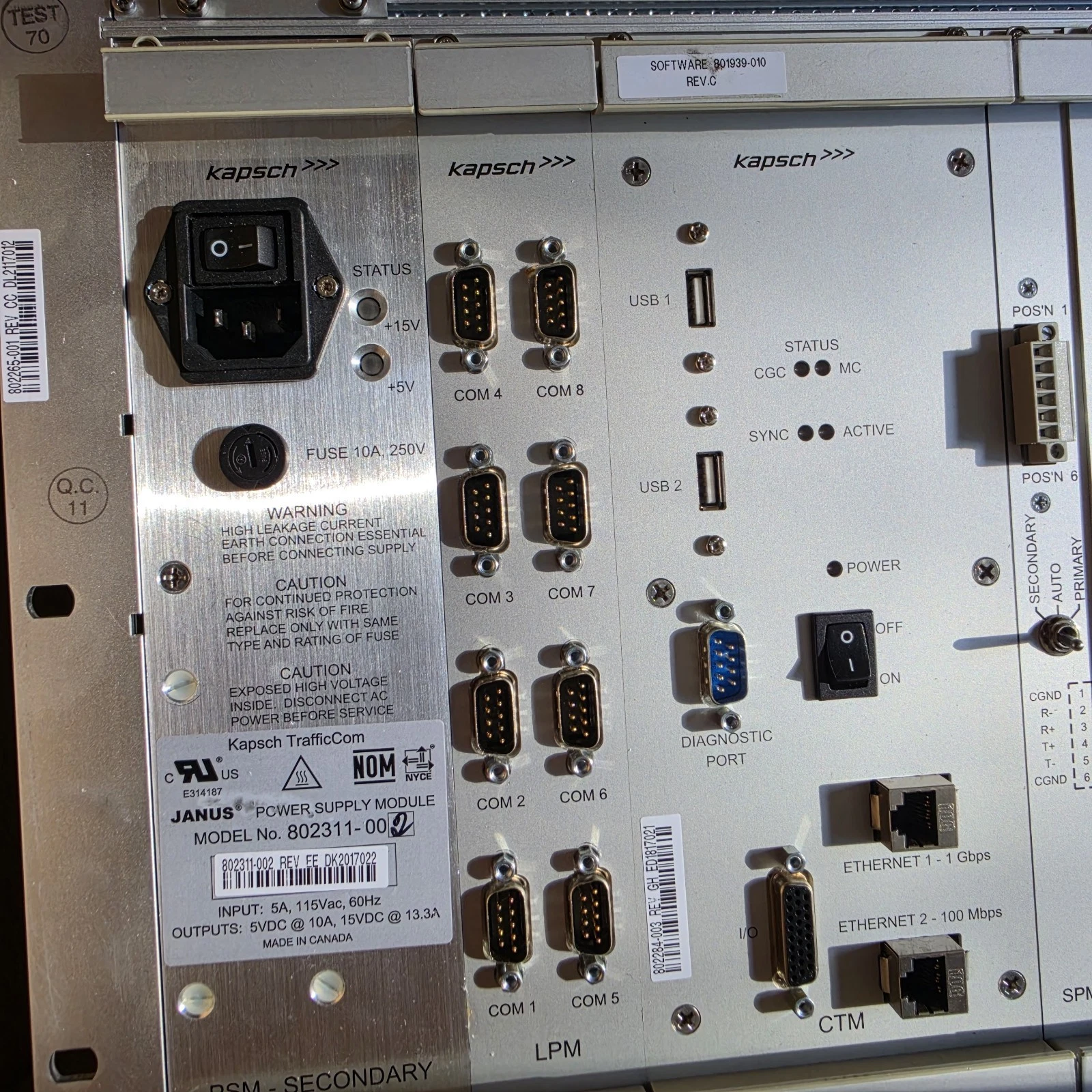 802260-101 Kapsch JANUS MPR2.3 Toll Reader MRFM-S Dual Controllers NOS - product detail image 6