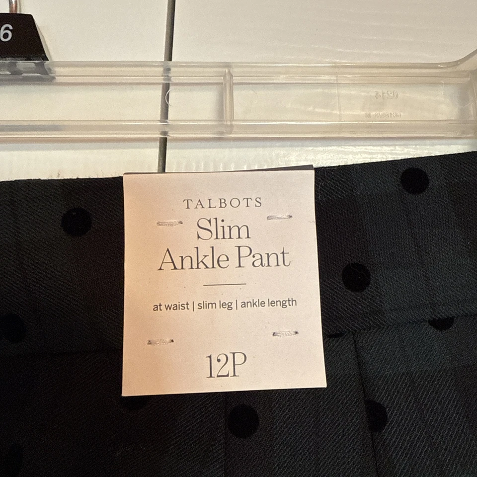 Talbots Pants Womens Plus 20W Black Watch Tartan Plaid Wool Blend Polka Dot NWT - Image 2 of 4
