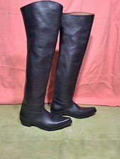 New Motocycle Thigh High Tall Police Leather Biker Rider Boots UK Size 5-12