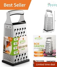 Large Stainless Steel Cheese Grater 4-Sided Handheld Food Shredder Kitchen
