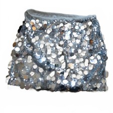 y2k inspired Just Quella Silver Sequin Mini Skirt Size US 8-10