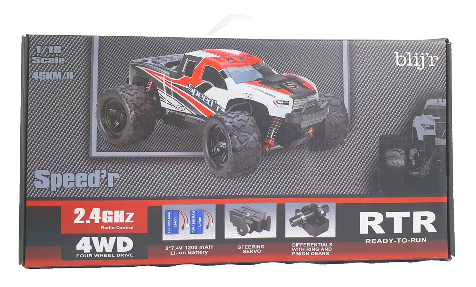 Blij´r Speed´r Ferngesteuerter RC Monstertruck Rot Allrad inkl. 2 Akkus - Bild 2 von 4