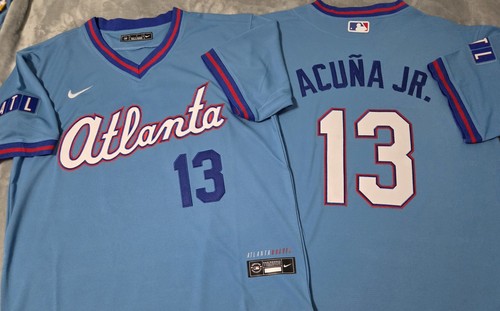 Fast Free Shipping XL Ronald Acuna Jr Atlanta Braves Stitched Jersey 13