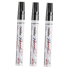  Permanent Paint Markers Pens - 3 Pack Oil Based Paint Pens, Medium Tip, Black