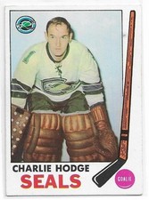 CHARLIE HODGE 1969-70 Topps Hockey card #77 Oakland Seals EX/EX+