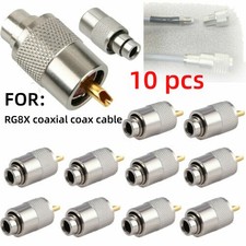 10-pack PL-259 Solder Connector Plug with Reducer for RG8X Coax Cable US STOCK