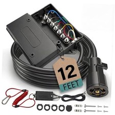 7 Pin Trailer Wiring Harness, 7 Way Trailer Wiring Kit 12FT with junction box 