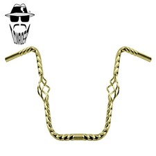 ORIGINAL LOWRIDER Bird Cage Twisted Handlebar Gold 16" Rise Choppers/Cruisers.