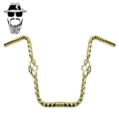 ORIGINAL LOWRIDER Bird Cage Twisted Handlebar Gold 16'' Rise Choppers/Cruisers.